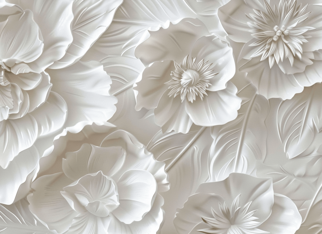 Délicatesse en Blanc - Illulart: Papier peint panoramique