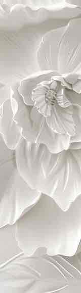 Delicatesse en Blanc : papier peint à motif de fleurs en 3D - Illulart: Papier peint panoramique