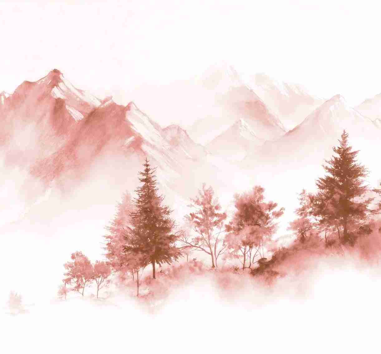 Douce Altitude – Papier peint montagne ambiance zen - Illulart: Papier peint panoramique