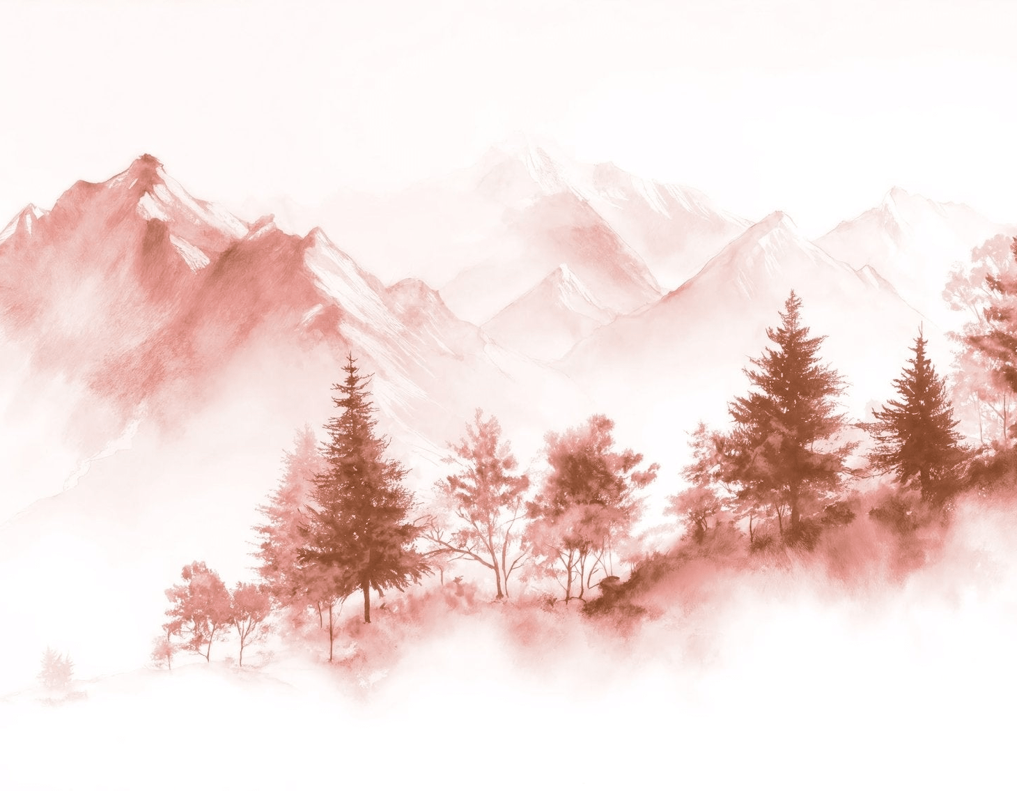 Douce Altitude – Papier peint montagne ambiance zen - Illulart: Papier peint panoramique