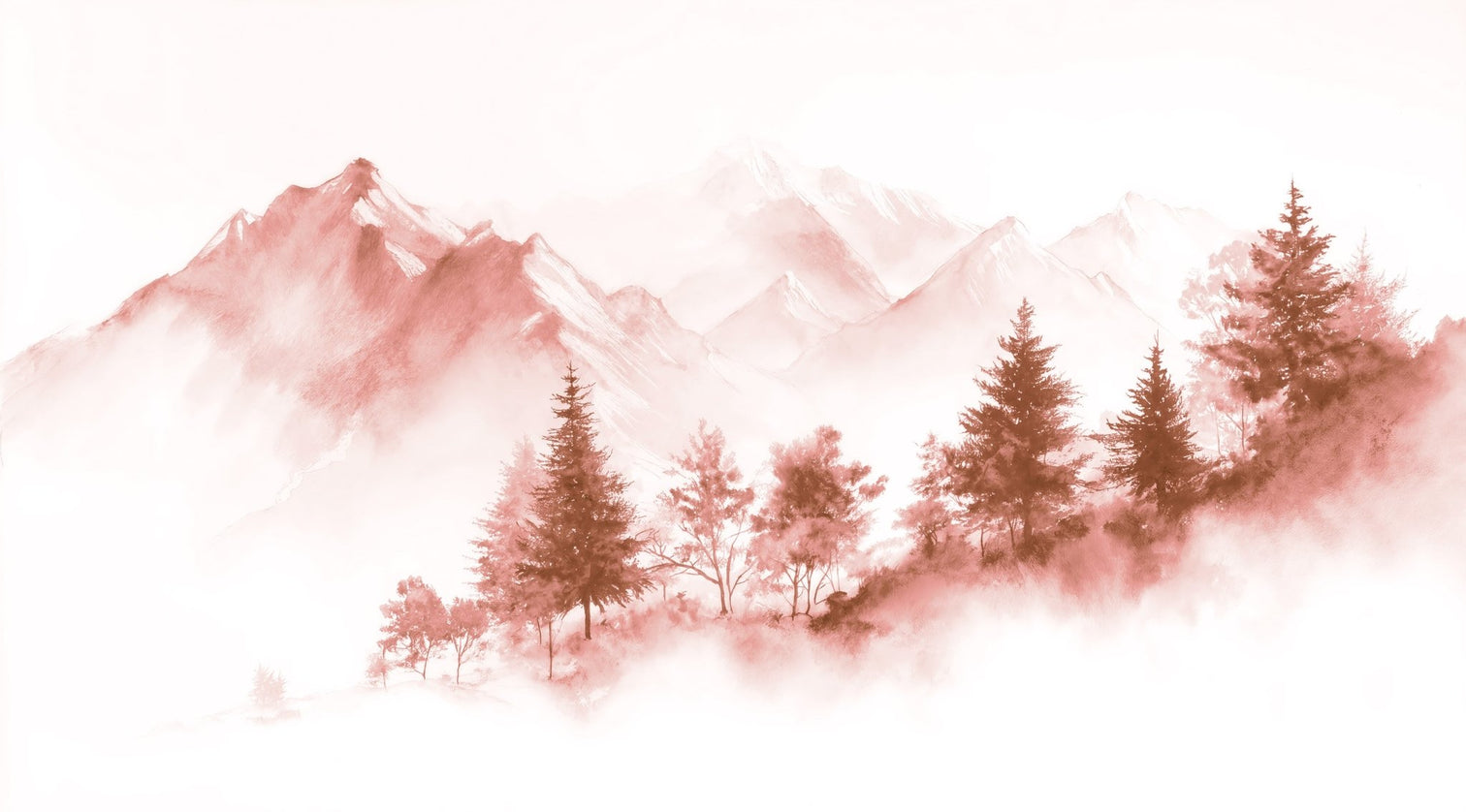 Douce Altitude – Papier peint montagne ambiance zen - Illulart: Papier peint panoramique