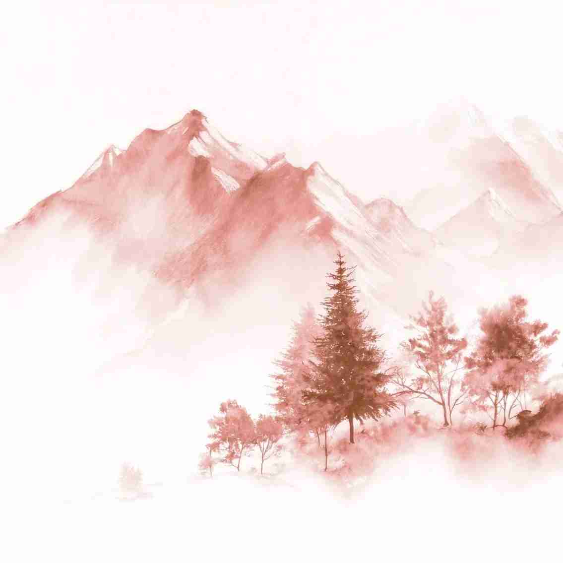 Douce Altitude – Papier peint montagne ambiance zen - Illulart: Papier peint panoramique
