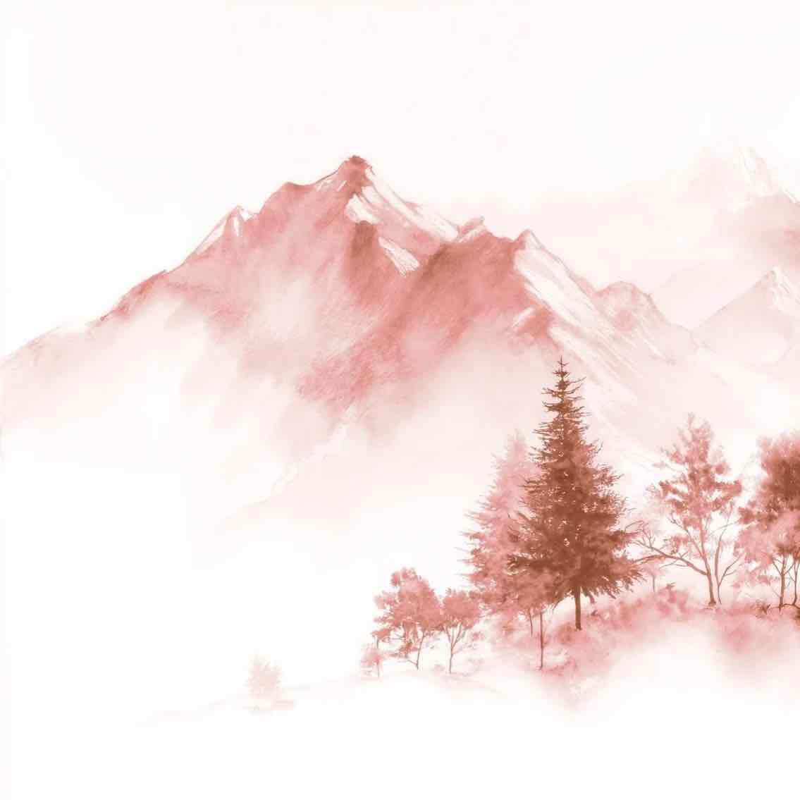 Douce Altitude – Papier peint montagne ambiance zen - Illulart: Papier peint panoramique
