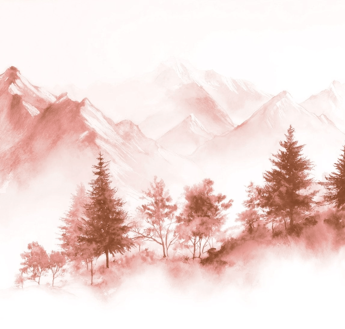 Douce Altitude – Papier peint montagne ambiance zen - Illulart: Papier peint panoramique