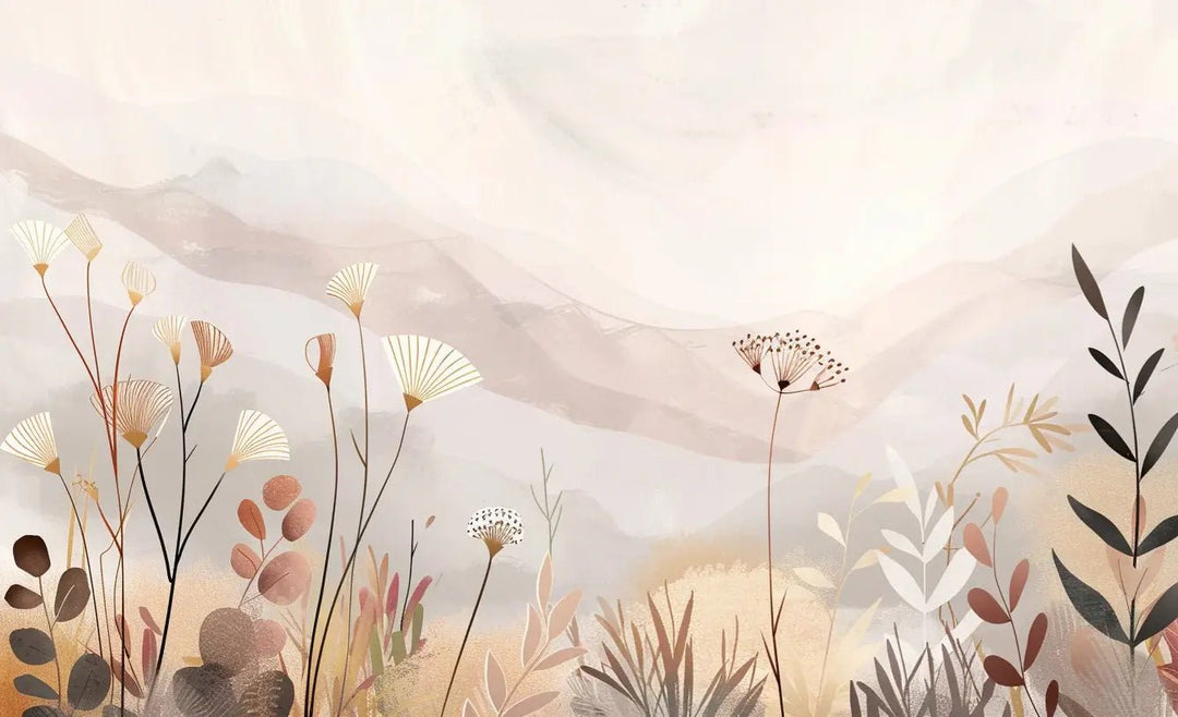 Douce Prairie – Revêtement Mural Panoramique Botanique - Illulart: Papier peint panoramique