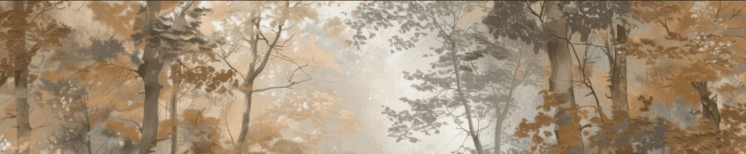 Douceur d'Automne: Papier Peint Forêt et Brume Matinale - Illulart: Papier peint panoramique