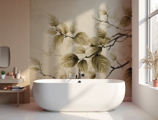 Douceur de l’arbre – Papier Peint Branches Délicates au Feuillage Tendre - Illulart: Papier peint panoramique