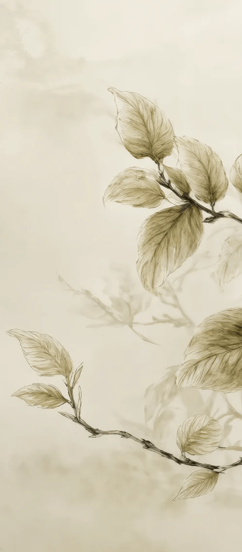 Douceur de l’arbre – Papier Peint Branches Délicates au Feuillage Tendre - Illulart: Papier peint panoramique