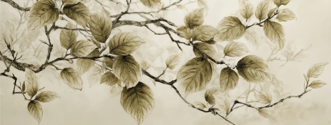 Douceur de l’arbre – Papier Peint Branches Délicates au Feuillage Tendre - Illulart: Papier peint panoramique