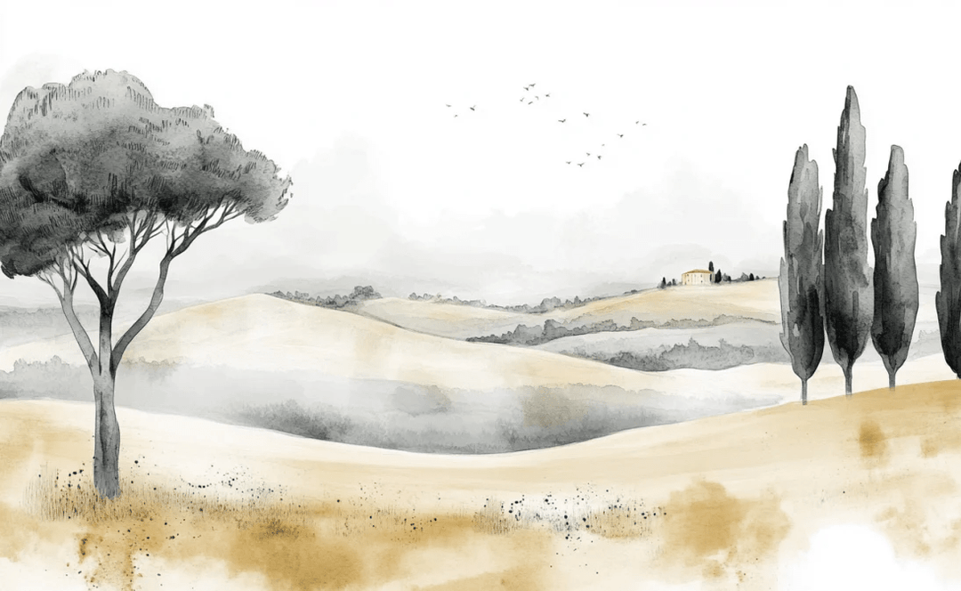 Douceur des Collines toscanes - Illulart: Papier peint panoramique