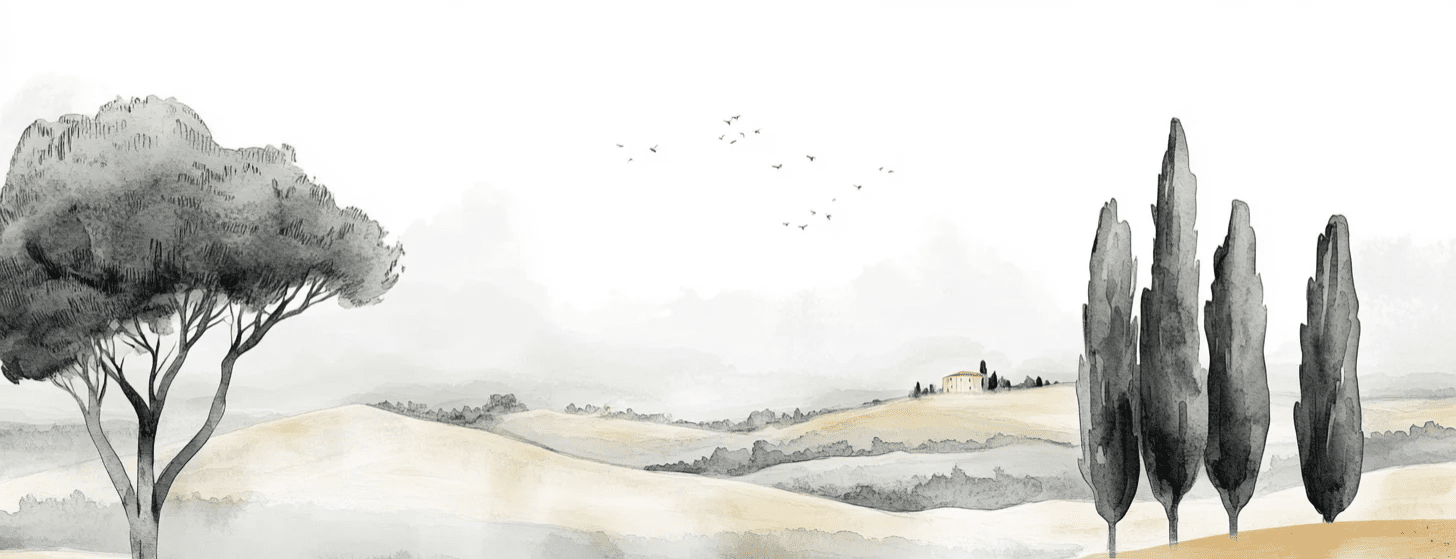 Douceur des Collines toscanes - Illulart: Papier peint panoramique