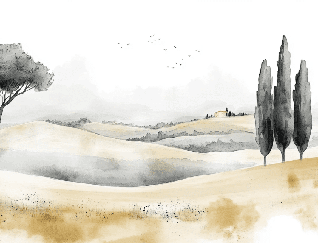 Douceur des Collines toscanes - Illulart: Papier peint panoramique