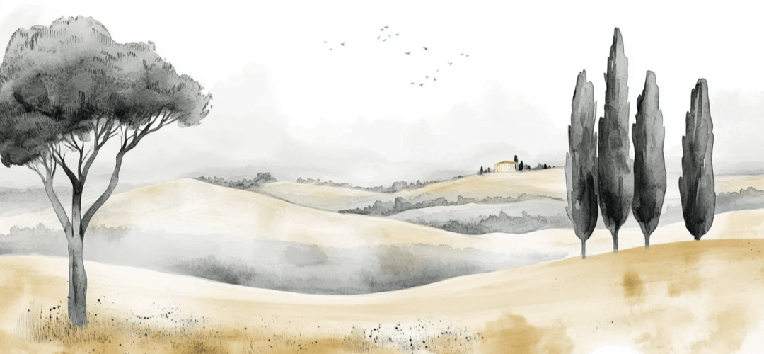 Douceur des Collines toscanes - Illulart: Papier peint panoramique