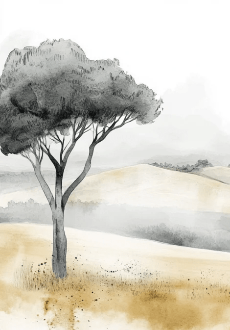 Douceur des Collines toscanes - Illulart: Papier peint panoramique