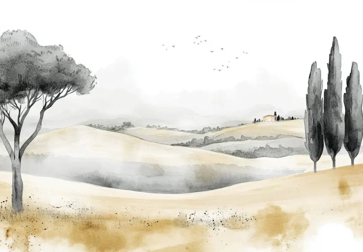 Douceur des Collines toscanes - Illulart: Papier peint panoramique