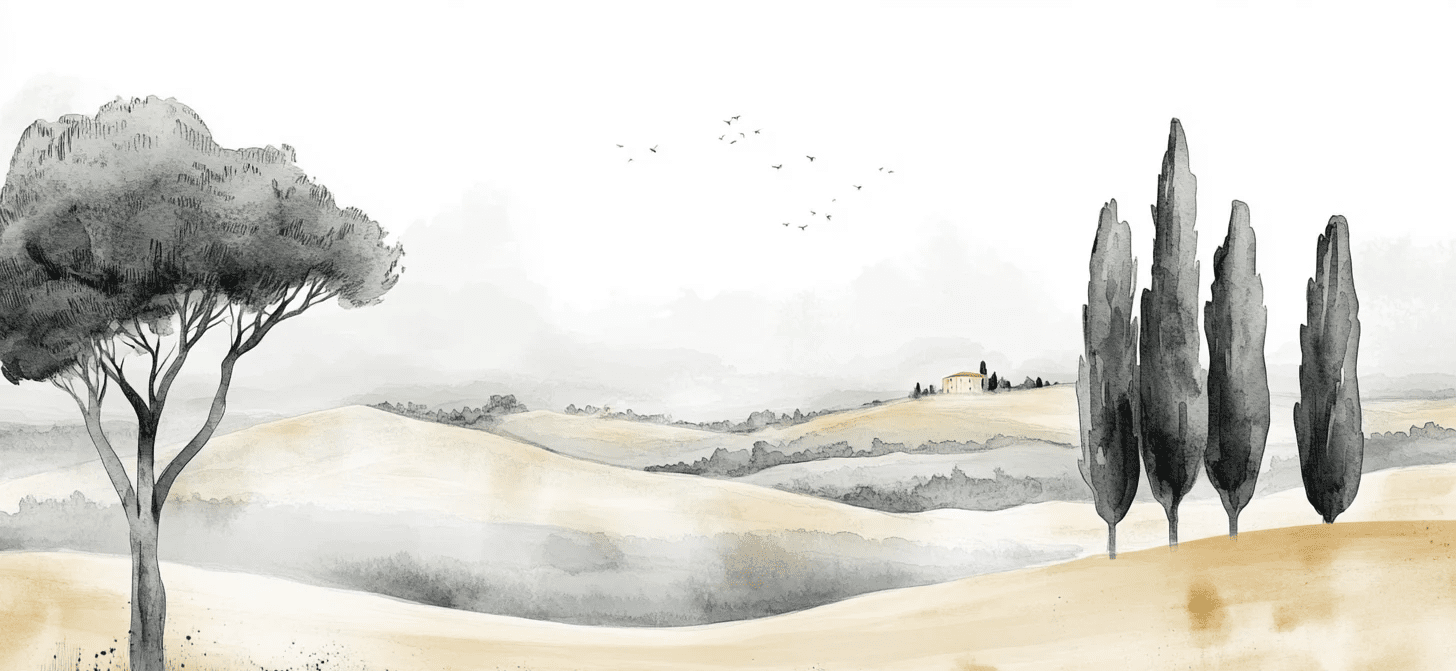 Douceur des Collines toscanes - Illulart: Papier peint panoramique