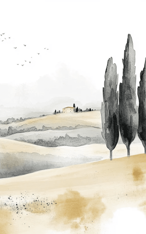 Douceur des Collines toscanes - Illulart: Papier peint panoramique
