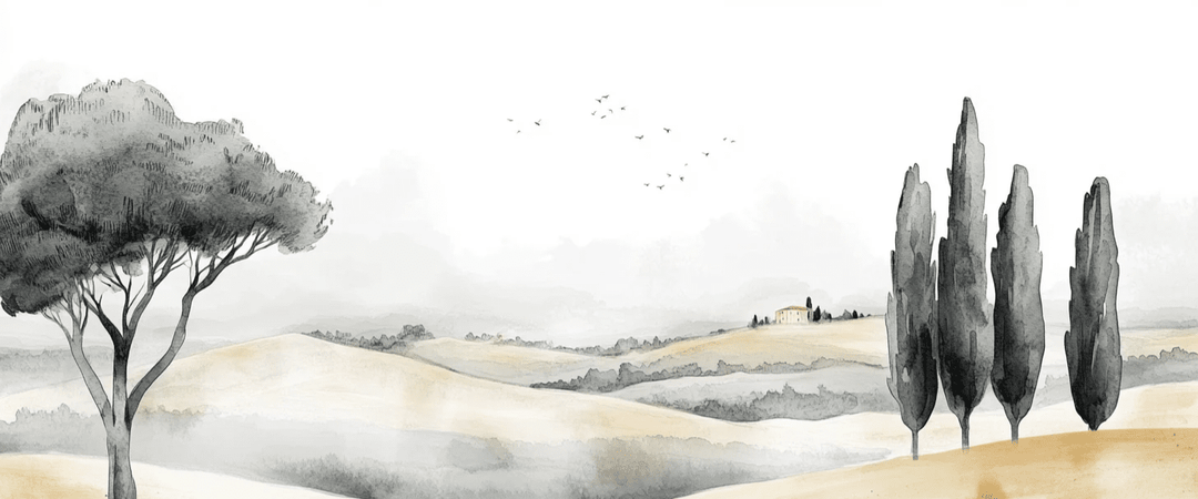 Douceur des Collines toscanes - Illulart: Papier peint panoramique