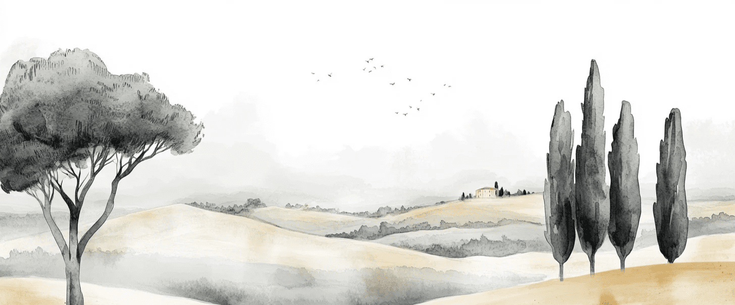 Douceur des Collines toscanes - Illulart: Papier peint panoramique