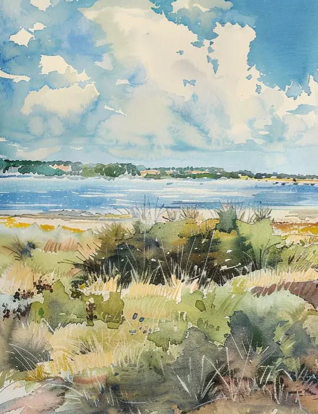 Douceur Littorale : Papier Peint Panoramique en Aquarelle