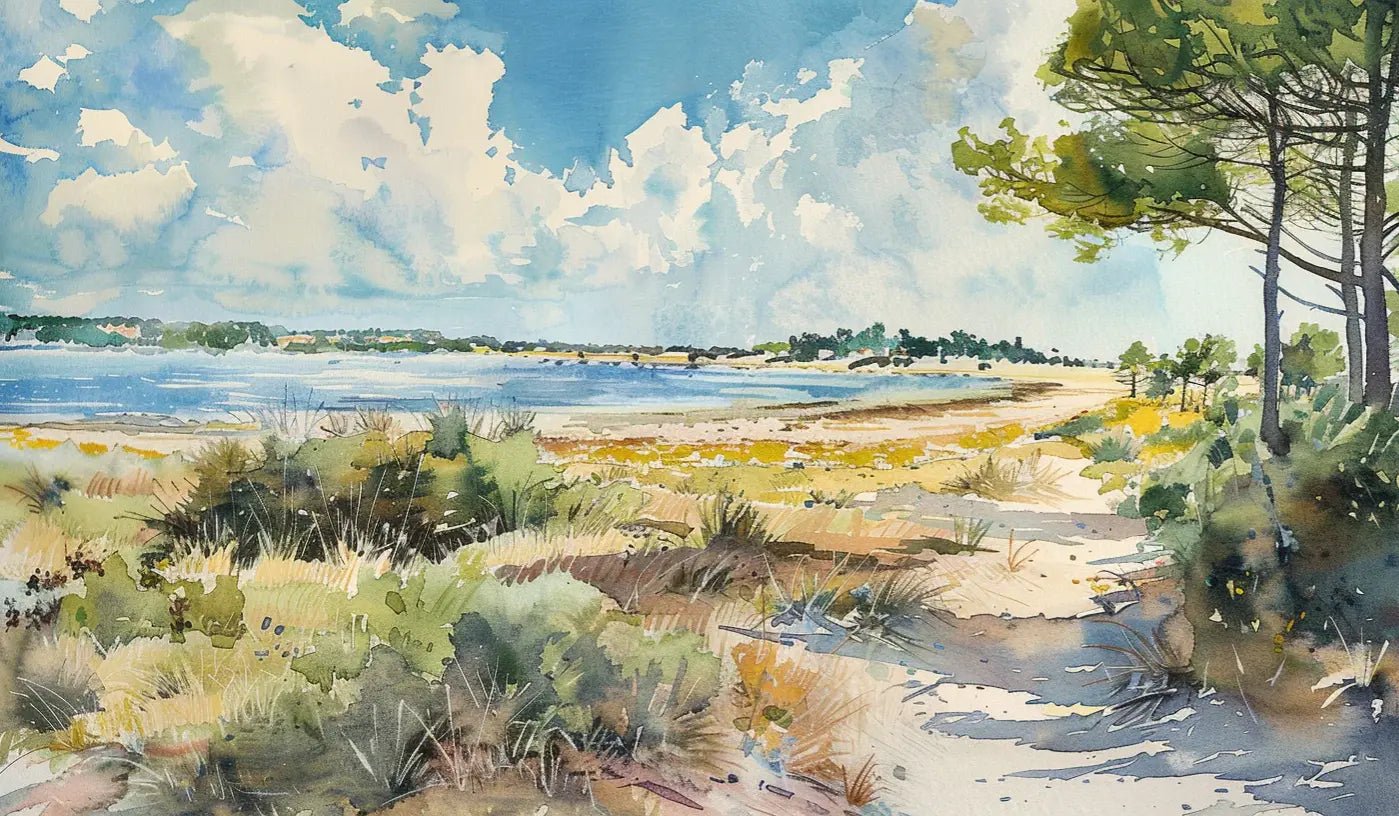 Douceur Littorale : Papier Peint Panoramique en Aquarelle