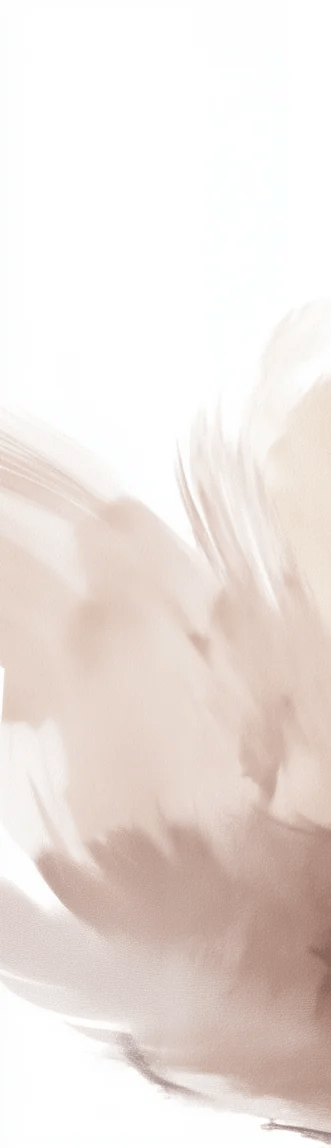 Douceur suspendue - Papier peint panoramique plumes pastel en nuances beiges - Illulart: Papier peint panoramique