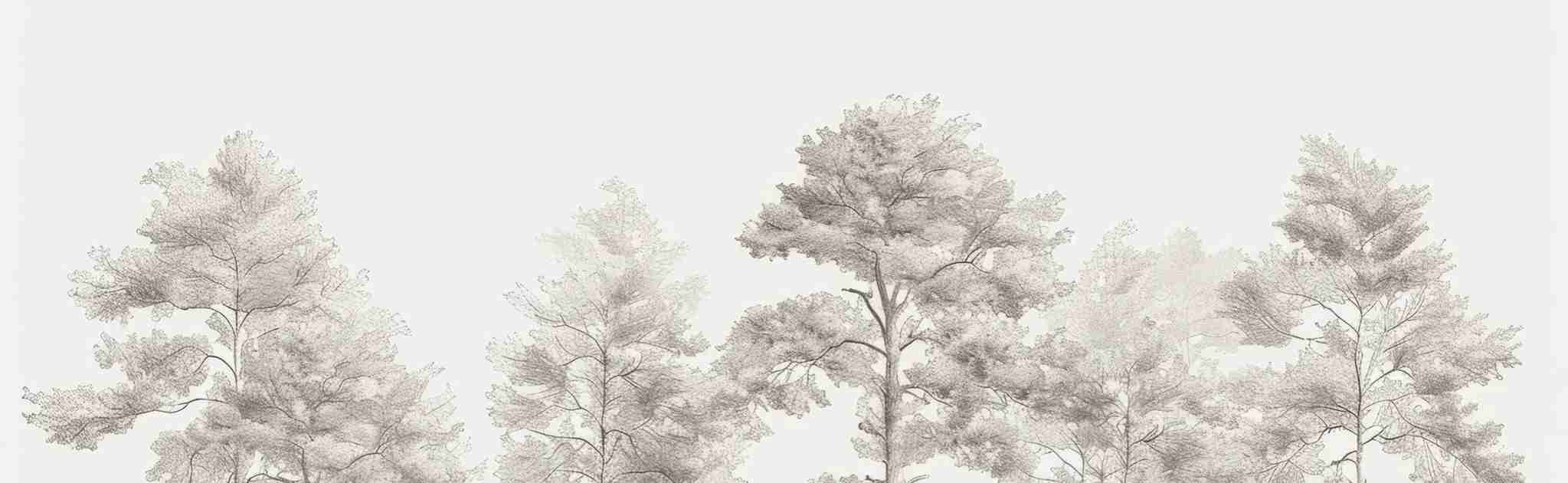 Douceurs des bois - Papier Peint Panoramique Arbres en Beige et Gris