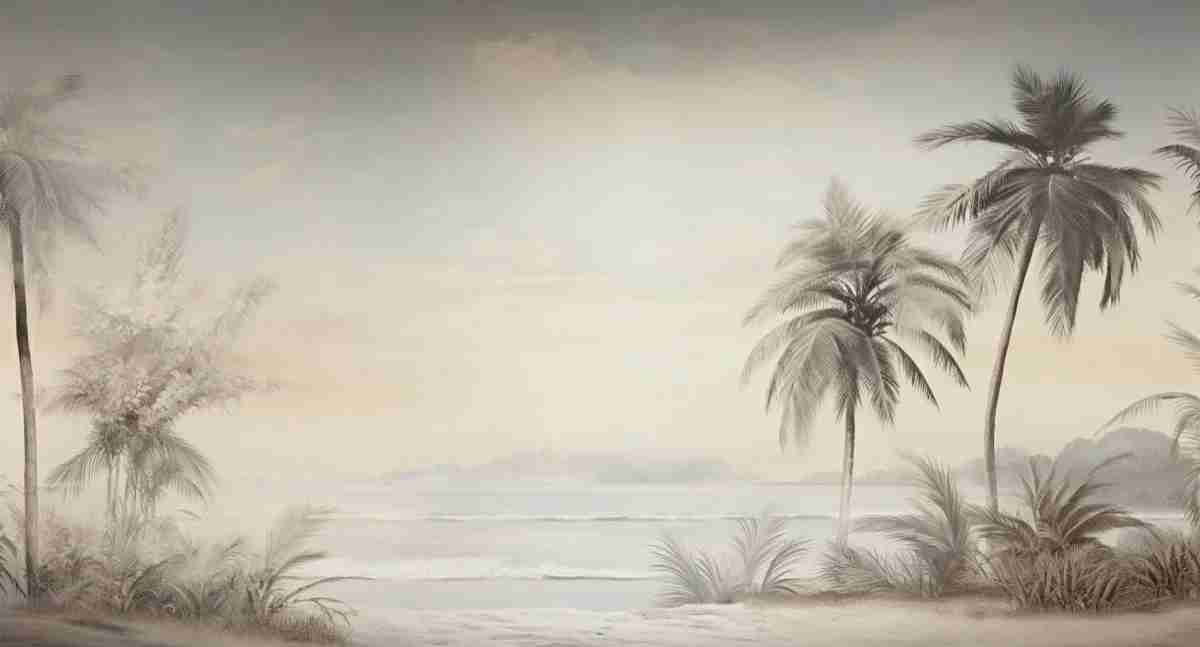 Doux palmiers - Illulart: Papier peint panoramique