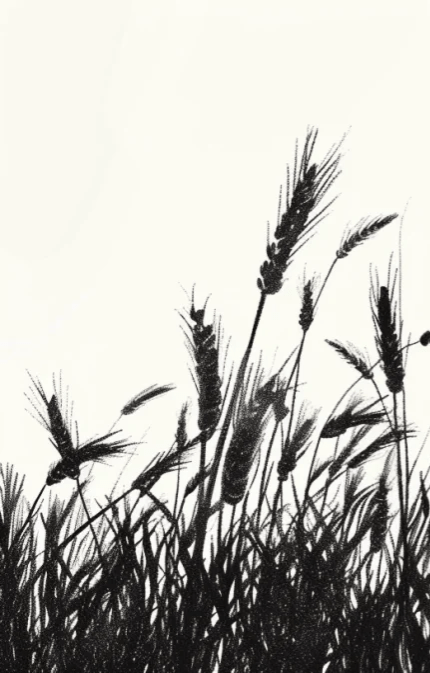 Echos du vent dans les épis - papier peint monochrome - Illulart: Papier peint panoramique