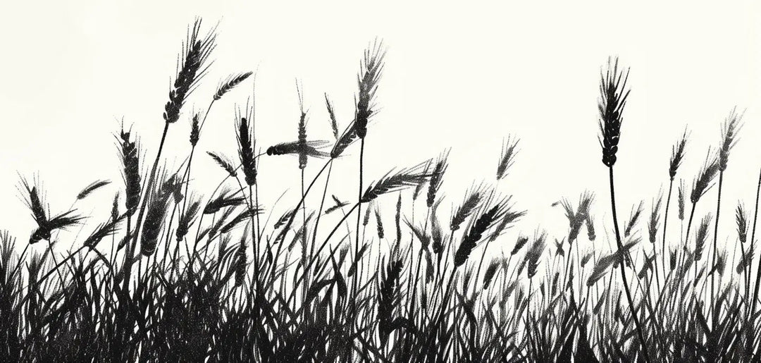 Echos du vent dans les épis - papier peint monochrome - Illulart: Papier peint panoramique