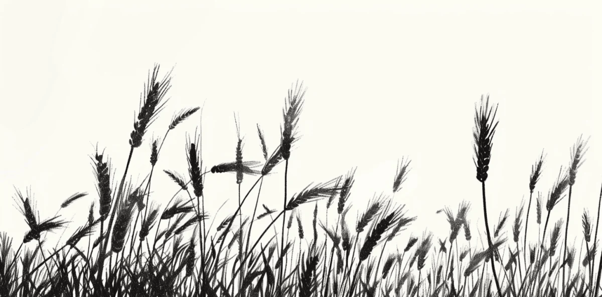 Echos du vent dans les épis - papier peint monochrome - Illulart: Papier peint panoramique