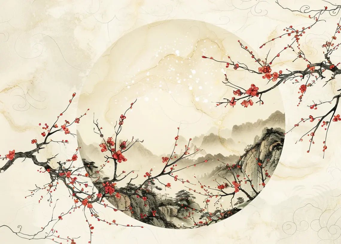 Éclat de Printemps en Peinture Chinoise - Illulart: Papier peint panoramique