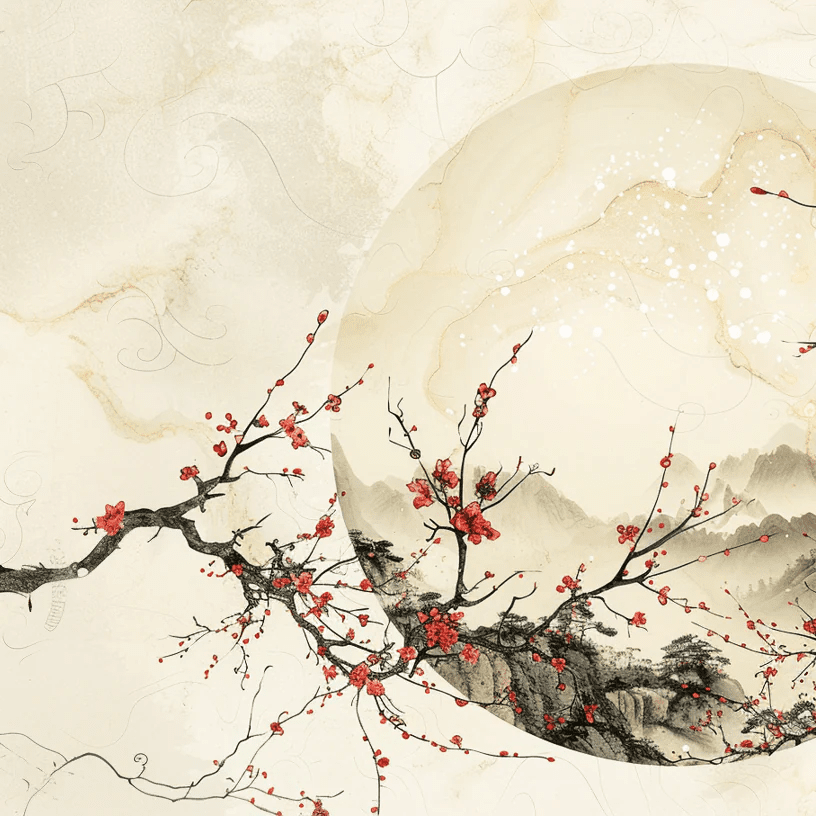 Éclat de Printemps en Peinture Chinoise - Illulart: Papier peint panoramique
