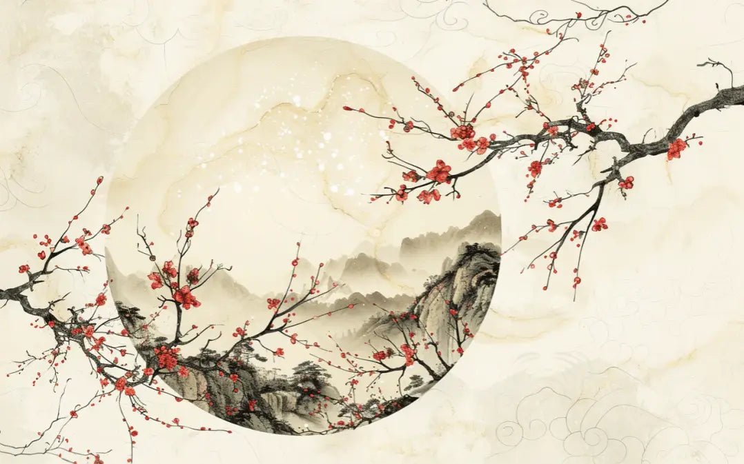 Éclat de Printemps en Peinture Chinoise - Illulart: Papier peint panoramique