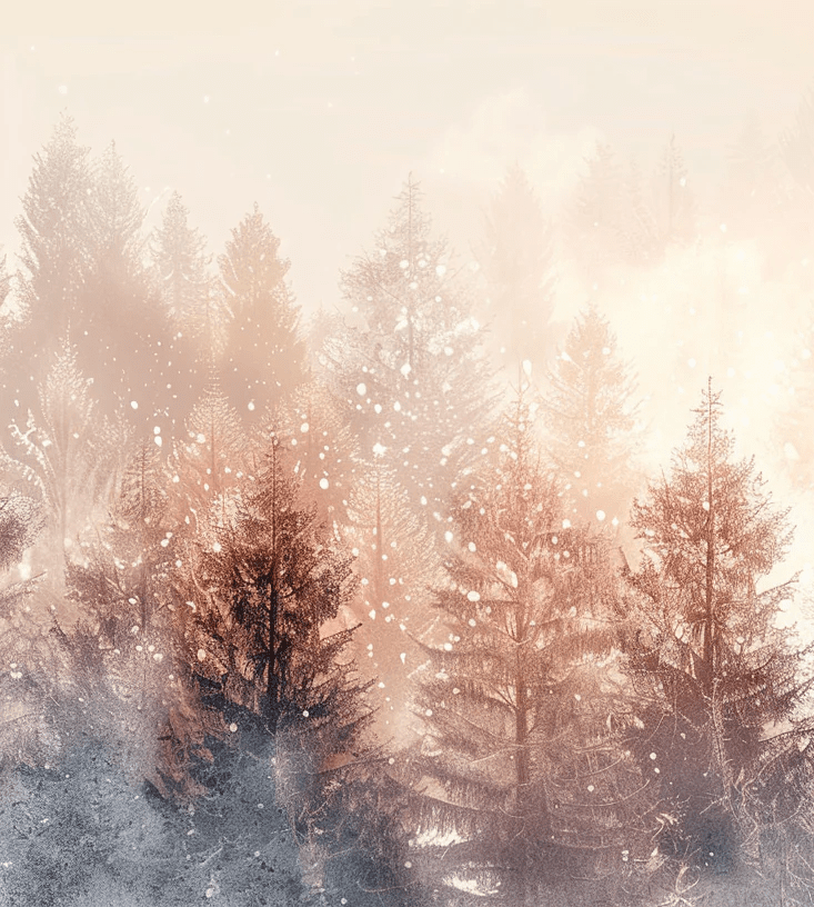 Éclat du Givre : Forêt Enneigée - Illulart: Papier peint panoramique