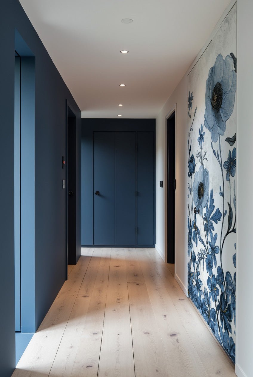 Eclat floral bleu - Illulart: Papier peint panoramique