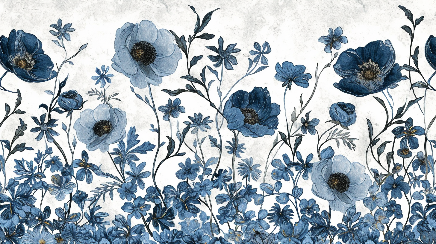 Blauwe bloemenglans