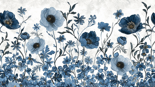 Blue floral burst