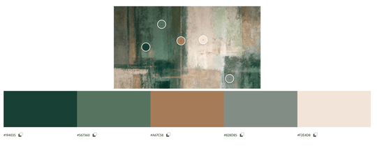 Éclats bruts en vert et sable – Papier peint abstrait - Illulart: Papier peint panoramique