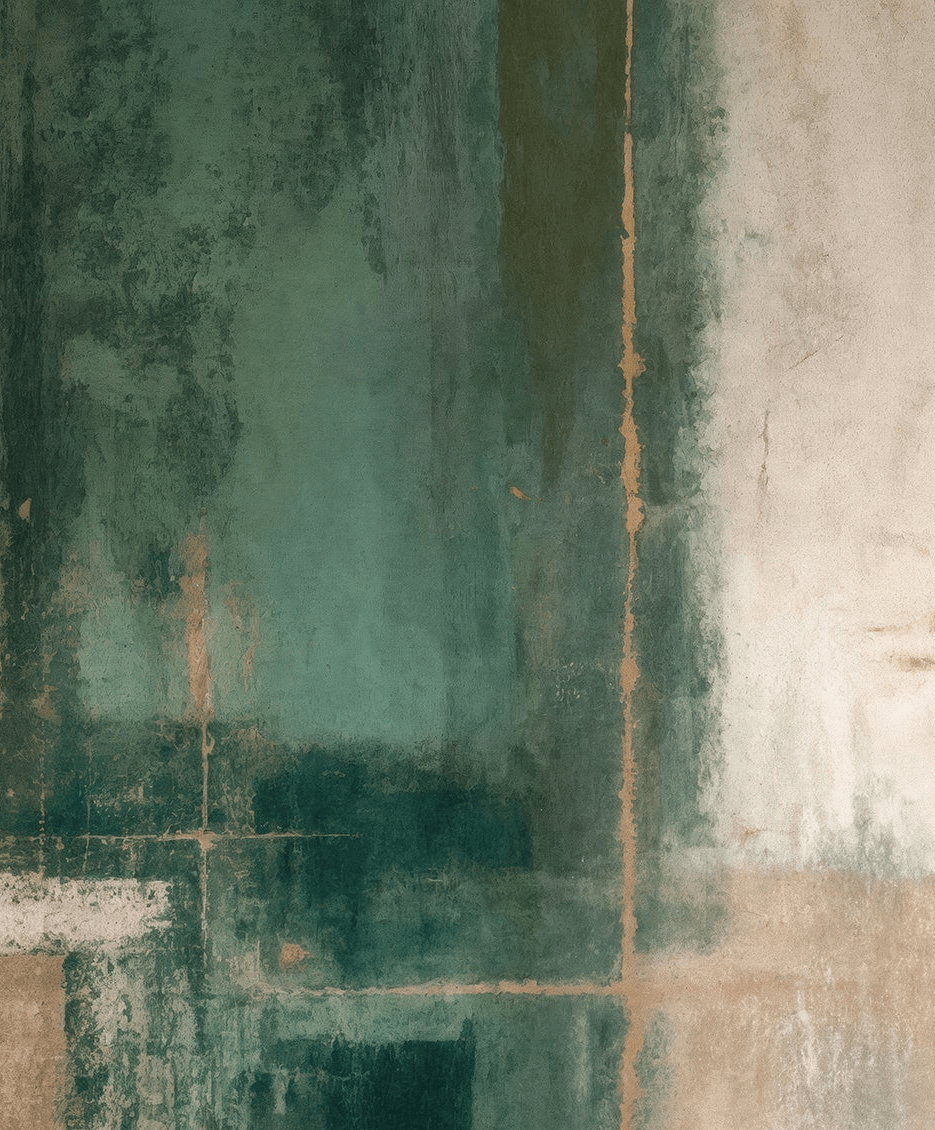 Éclats bruts en vert et sable – Papier peint abstrait - Illulart: Papier peint panoramique