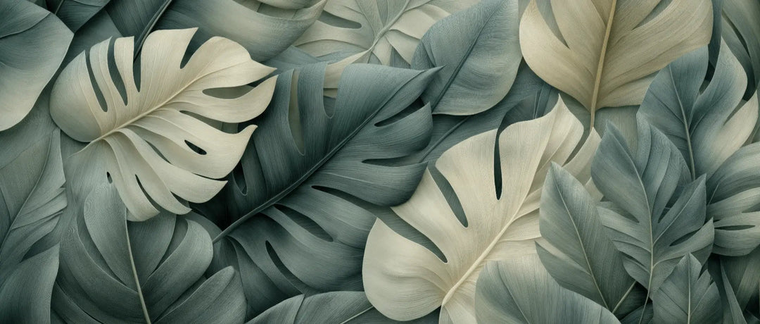 Éclats de Vert Sauge – Papier peint feuillage chic et minimaliste - Illulart: Papier peint panoramique