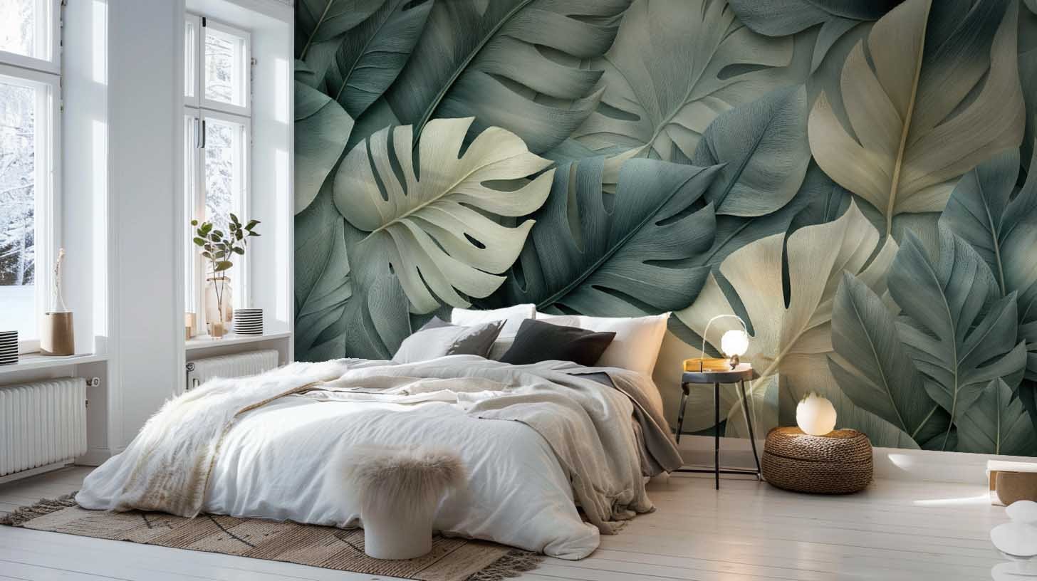 Éclats de Vert Sauge – Papier peint feuillage chic et minimaliste - Illulart: Papier peint panoramique