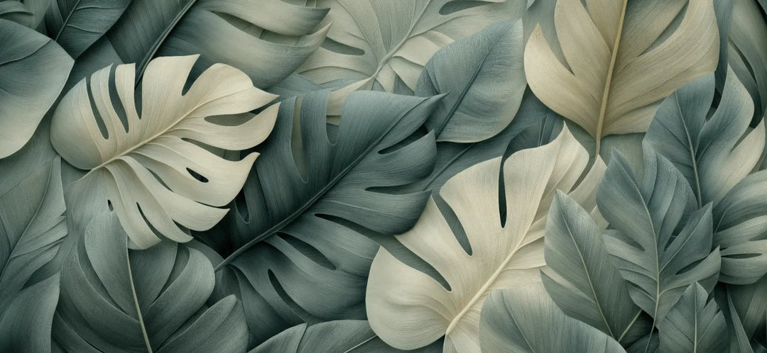 Éclats de Vert Sauge – Papier peint feuillage chic et minimaliste - Illulart: Papier peint panoramique