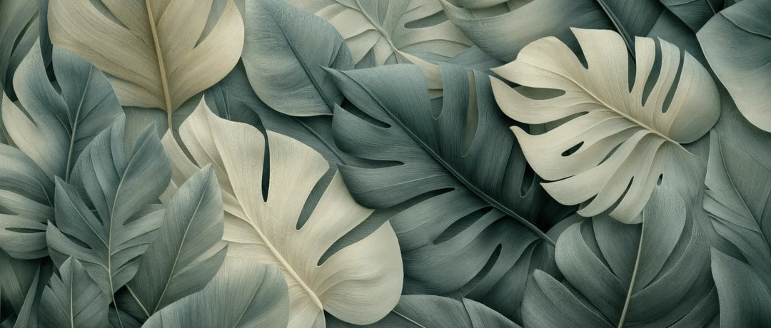 Éclats de Vert Sauge – Papier peint feuillage chic et minimaliste - Illulart: Papier peint panoramique