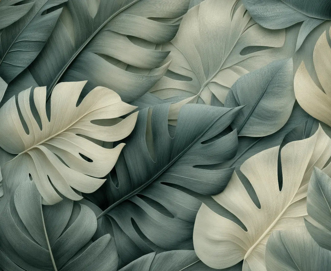 Éclats de Vert Sauge – Papier peint feuillage chic et minimaliste - Illulart: Papier peint panoramique