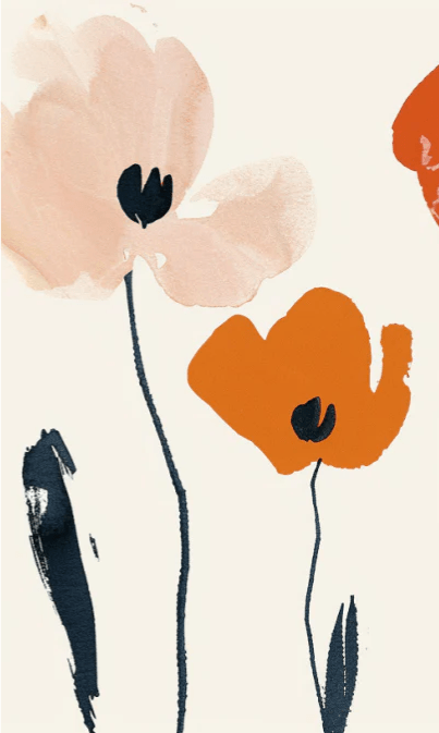 Éclosion Graphique : Papier Peint Floral au Style Moderne - Illulart: Papier peint panoramique