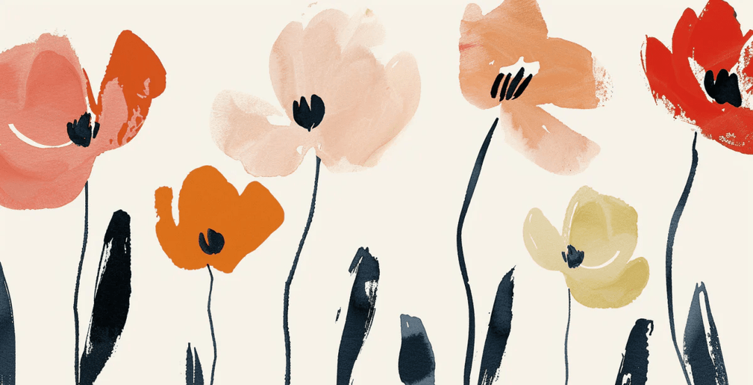 Éclosion Graphique : Papier Peint Floral au Style Moderne - Illulart: Papier peint panoramique