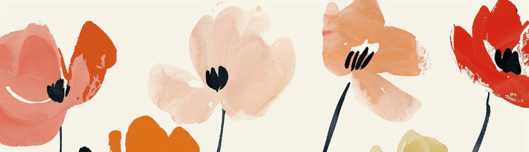 Éclosion Graphique : Papier Peint Floral au Style Moderne - Illulart: Papier peint panoramique