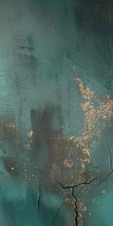 Élégance Brute : Papier peint Effet Craquelé émeraude et Doré - Illulart: Papier peint panoramique