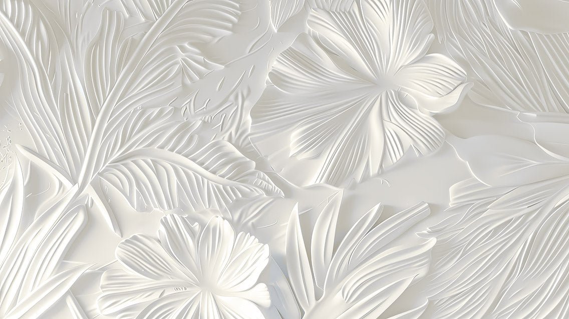 Elegancia floral esculpida en blanco
